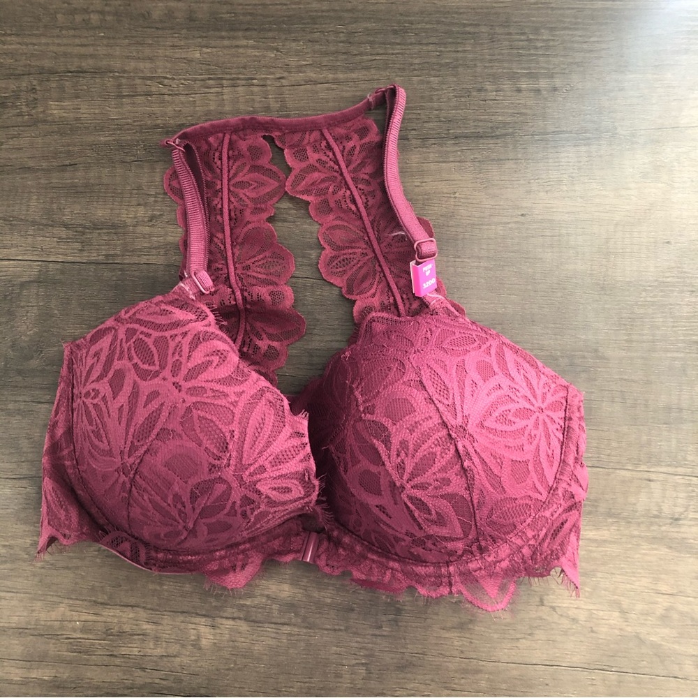Victoria’s Secret Date Racerback 32DD Burgundy Bra NWT!
